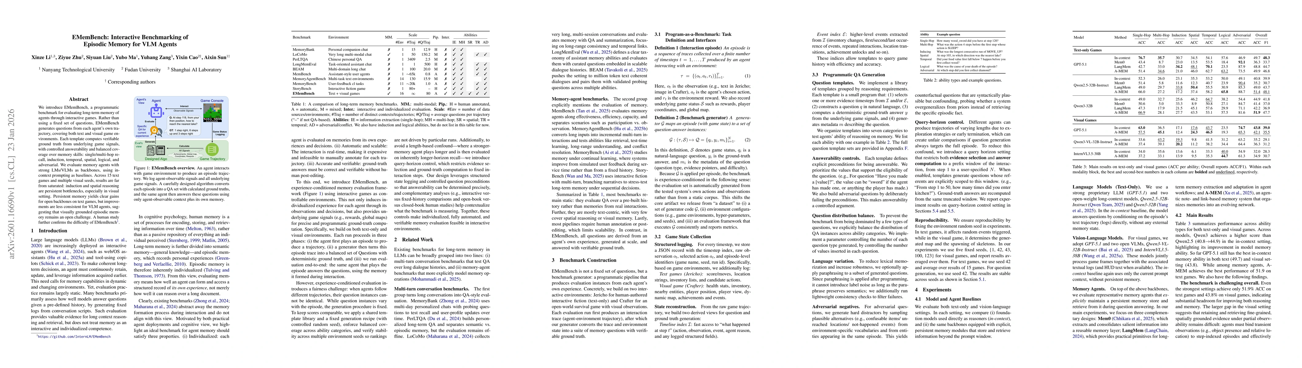 Thumbnail for EMemBench: Interactive Benchmarking of Episodic Memory for VLM Agents