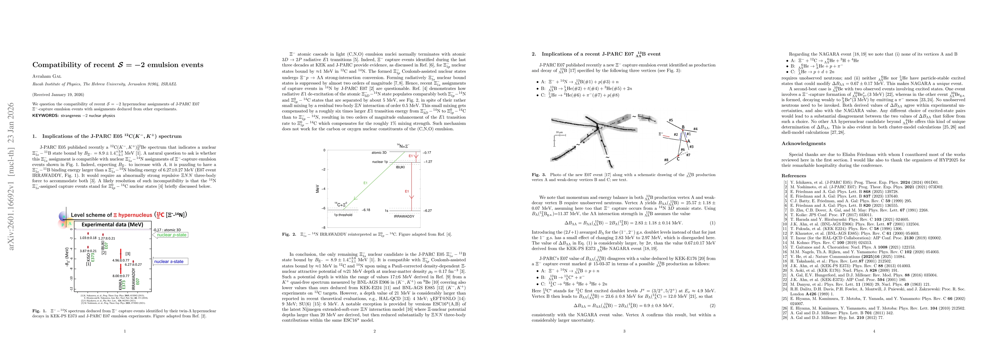 Thumbnail for Compatibility of recent ${\cal S}=-2$ emulsion events