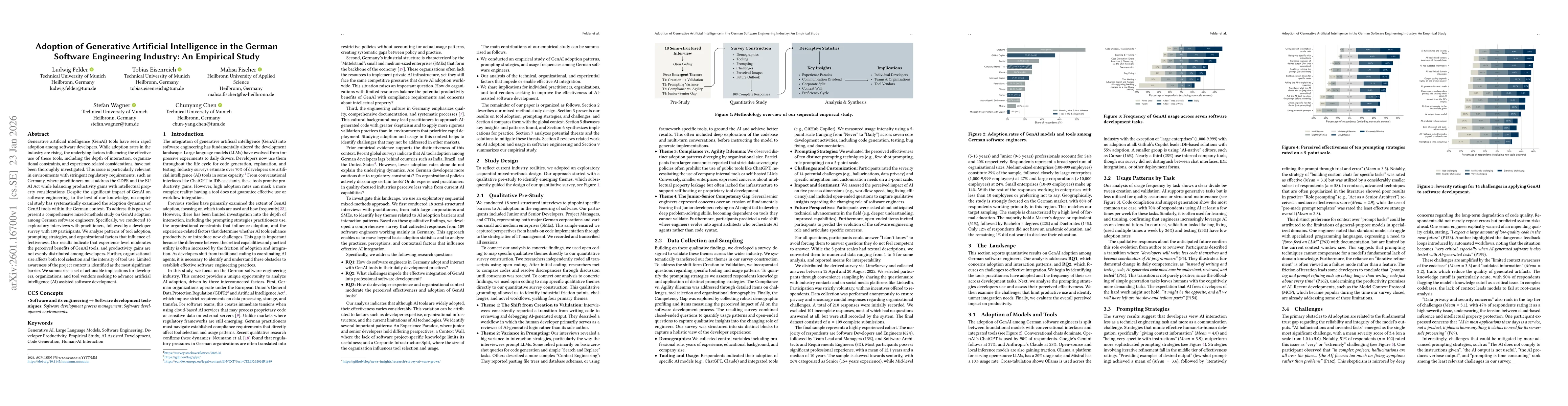 Thumbnail for Adoption of Generative Artificial Intelligence in the German Software Engineering Industry: An Empirical Study