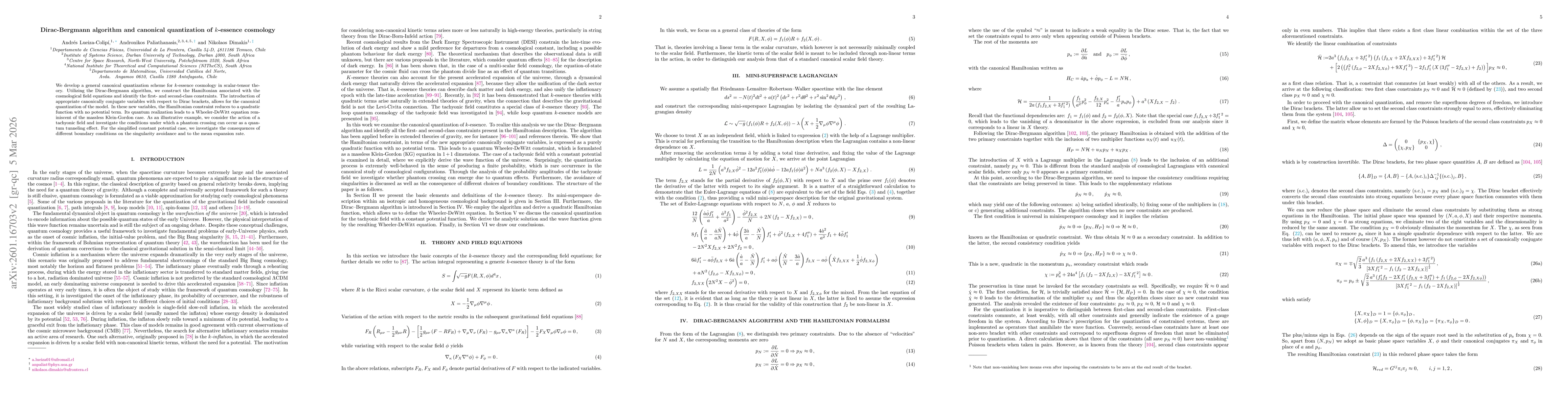 Thumbnail for Dirac-Bergmann algorithm and canonical quantization of $k$-essence cosmology