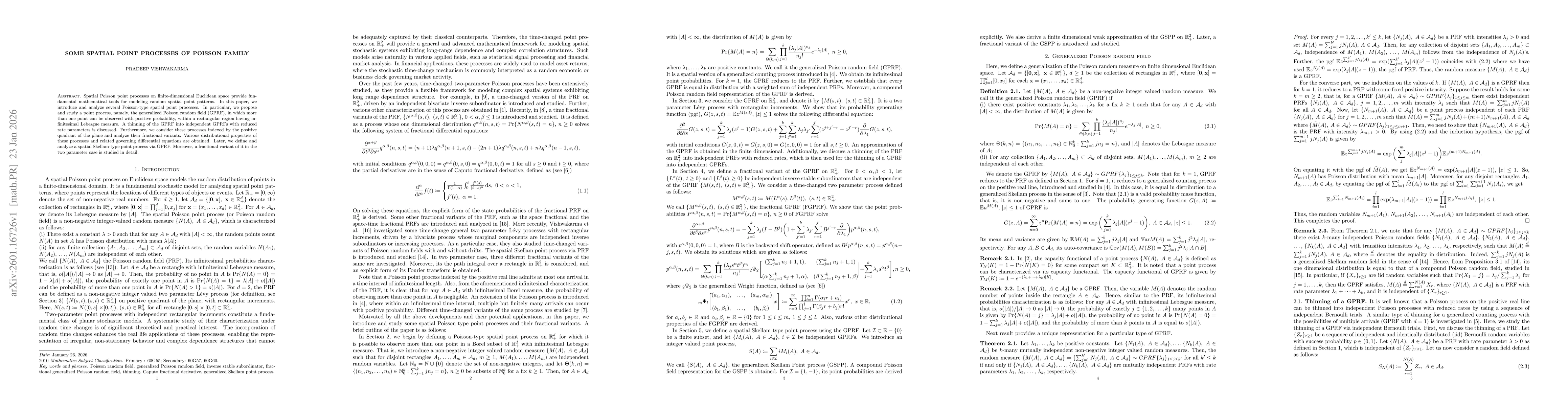 Thumbnail for Some Spatial Point Processes of Poisson Family