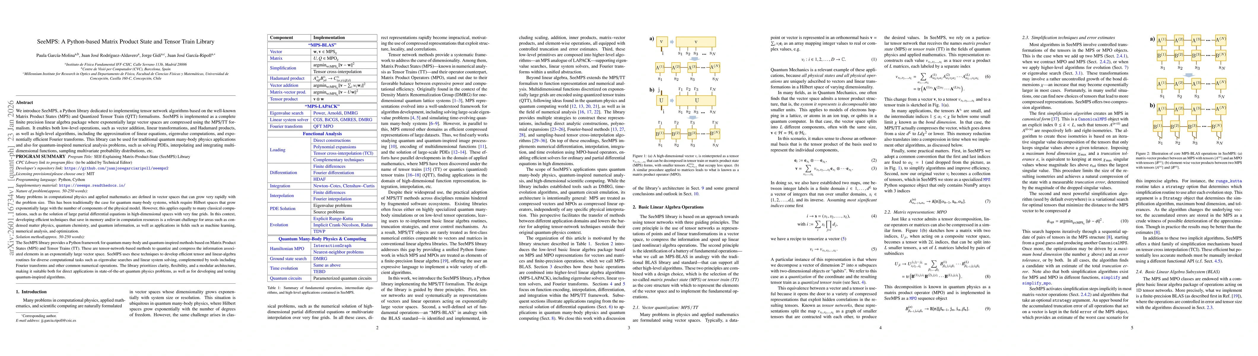 Thumbnail for SeeMPS: A Python-based Matrix Product State and Tensor Train Library