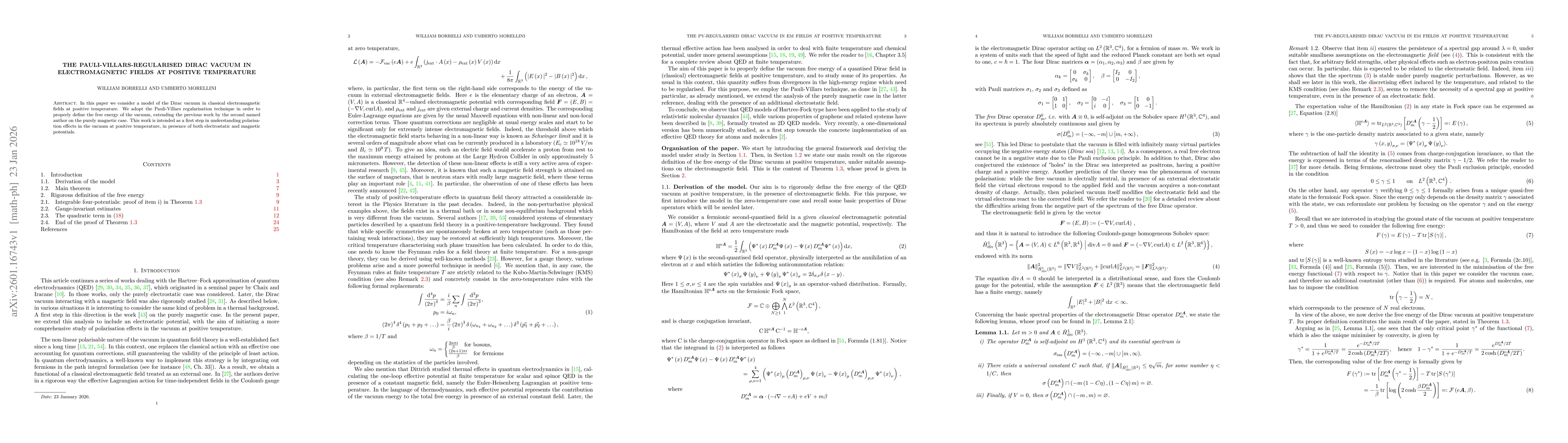 Thumbnail for The Pauli-Villars-regularized Dirac vacuum in electromagnetic fields at positive temperature