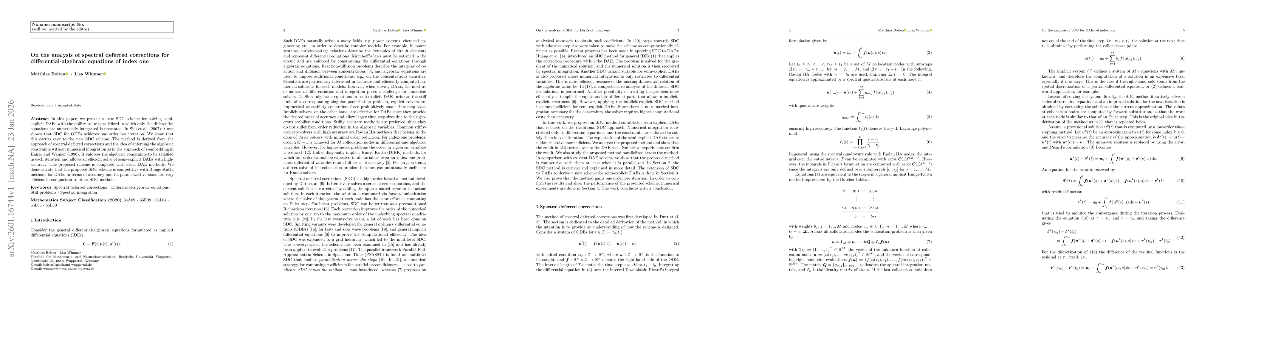 Thumbnail for On the analysis of spectral deferred corrections for differential-algebraic equations of index one