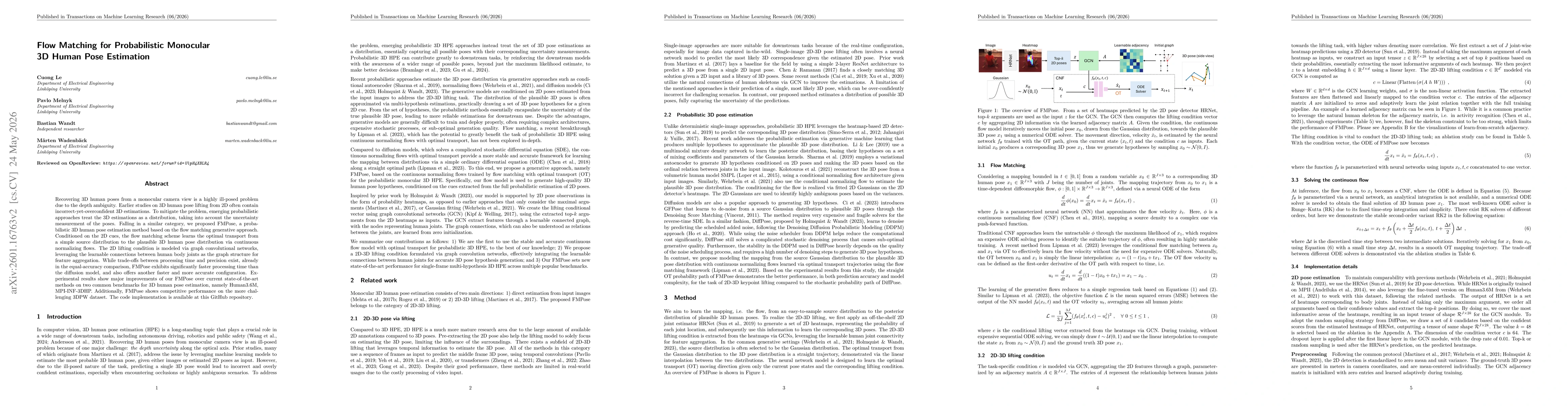 Thumbnail for Flow Matching for Probabilistic Monocular 3D Human Pose Estimation
