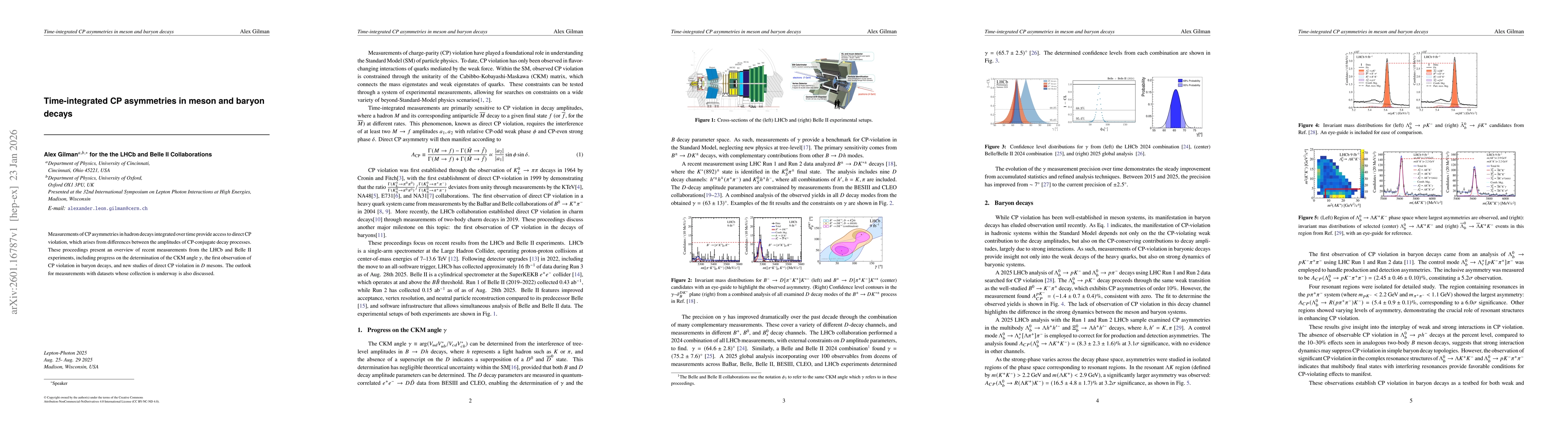 Thumbnail for Time-integrated CP asymmetries in meson and baryon decays