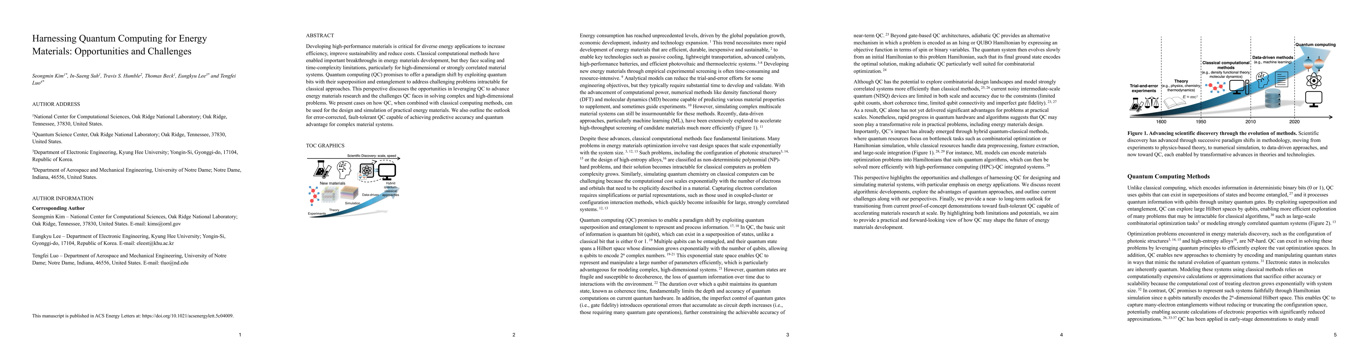 Thumbnail for Harnessing Quantum Computing for Energy Materials: Opportunities and Challenges