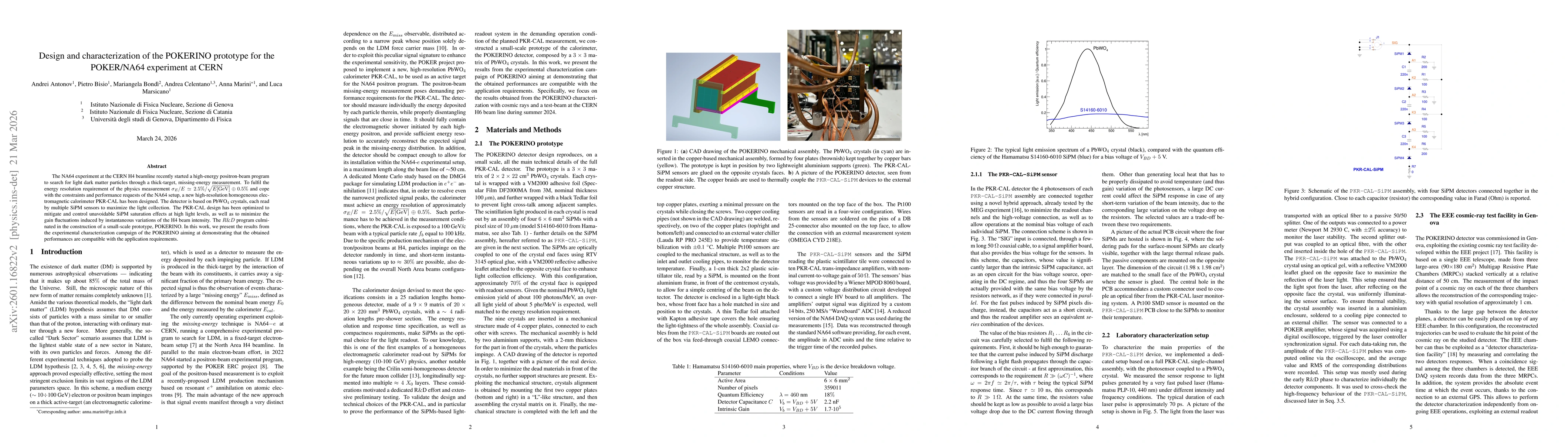 Thumbnail for Design and characterization of the POKERINO prototype for the POKER/NA64 experiment at CERN