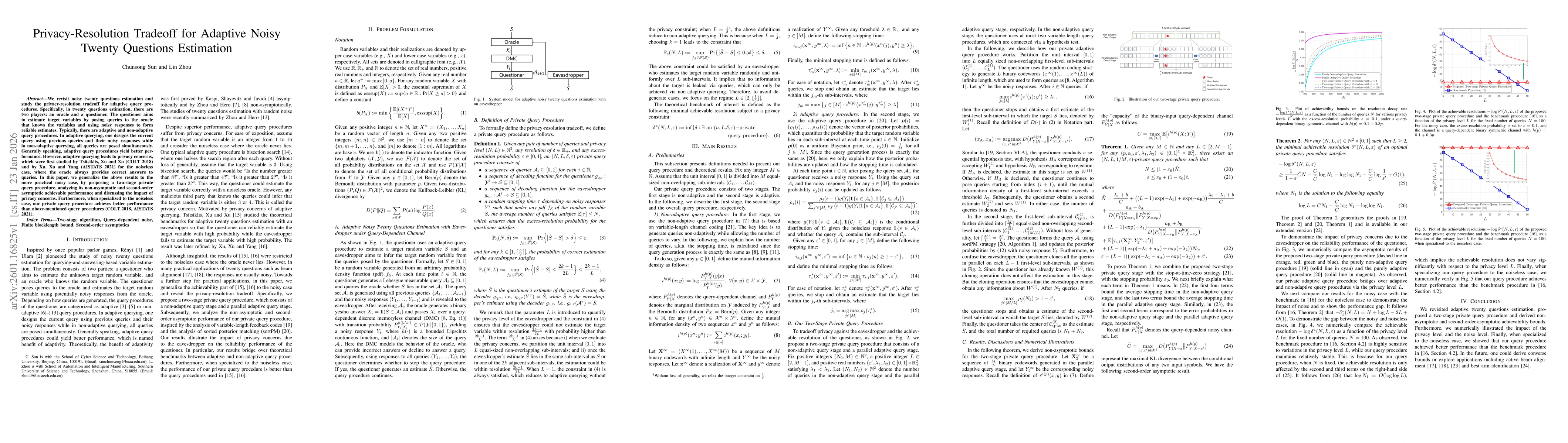 Thumbnail for Privacy-Resolution Tradeoff for Adaptive Noisy Twenty Questions Estimation