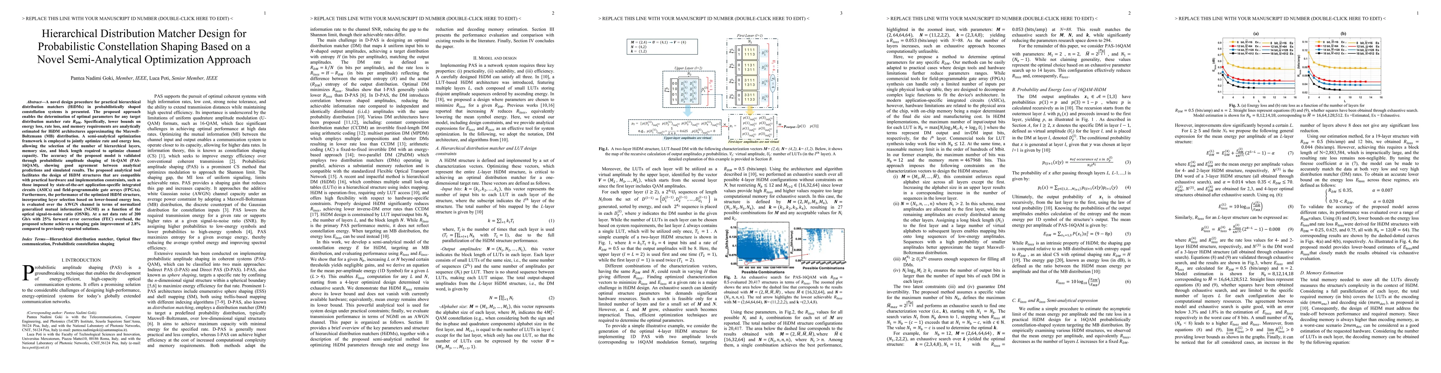 Thumbnail for Hierarchical Distribution Matcher Design for Probabilistic Constellation Shaping Based on a Novel Semi-Analytical Optimization Approach