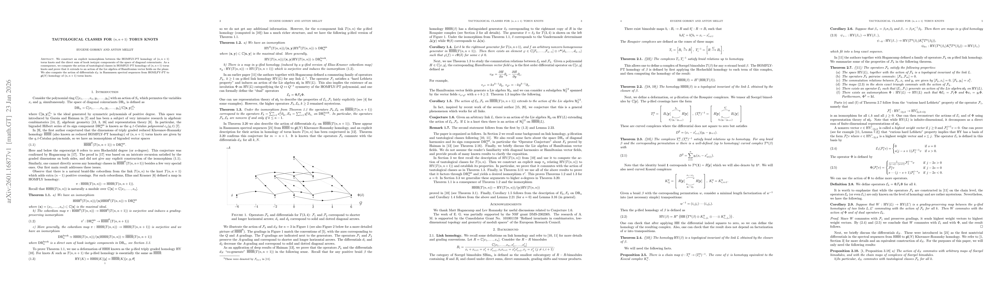 Thumbnail for Tautological classes for (n,n+1) torus knots