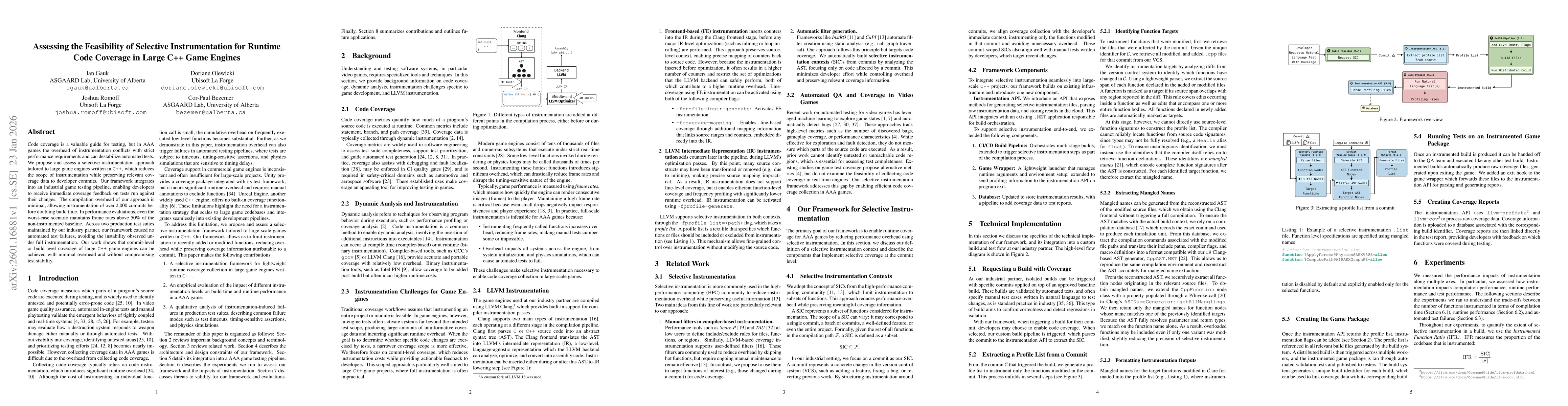 Thumbnail for Assessing the Feasibility of Selective Instrumentation for Runtime Code Coverage in Large C++ Game Engines