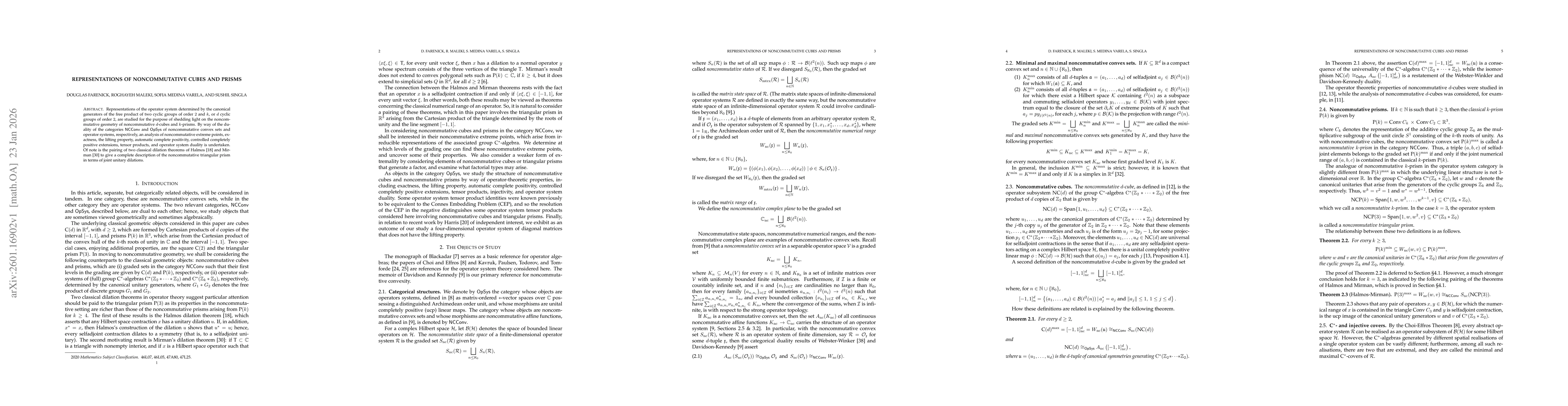 Thumbnail for Representations of noncommutative cubes and prisms