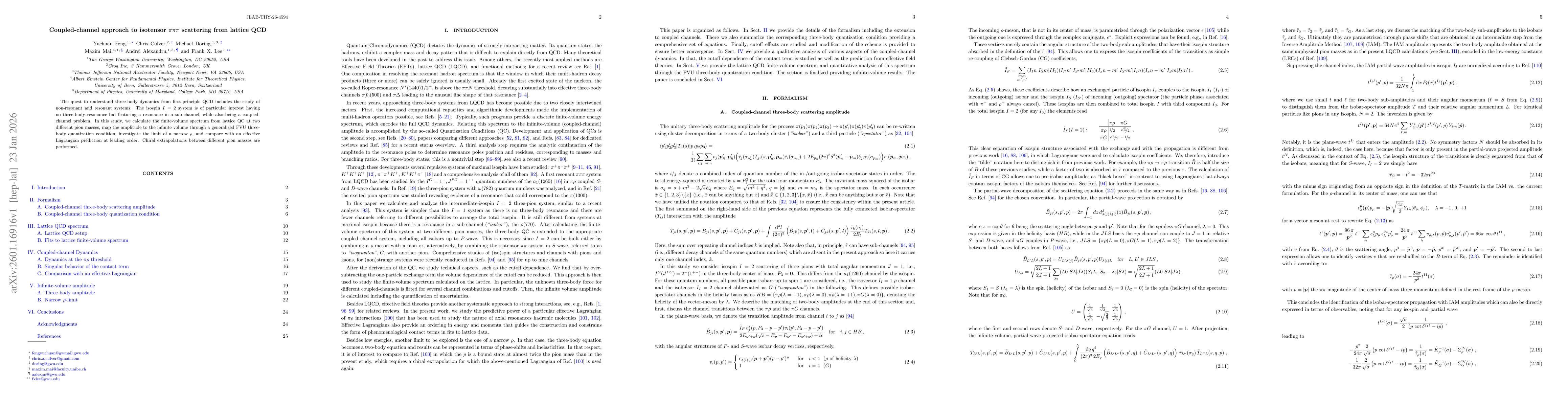 Thumbnail for Coupled-channel approach to isotensor $πππ$ scattering from lattice QCD