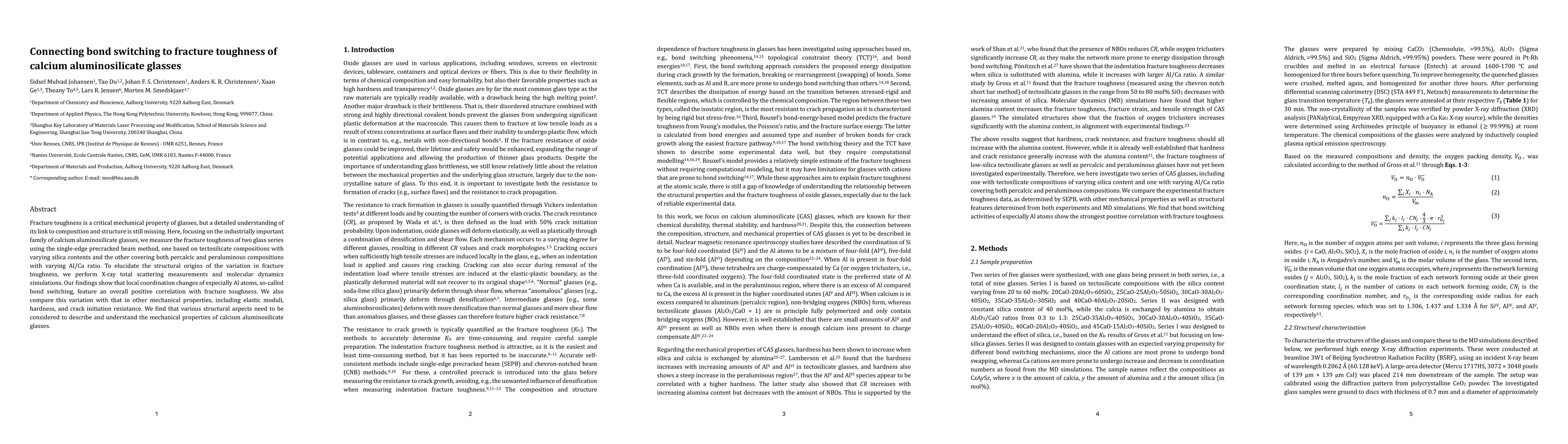 Thumbnail for Connecting bond switching to fracture toughness of calcium aluminosilicate glasses