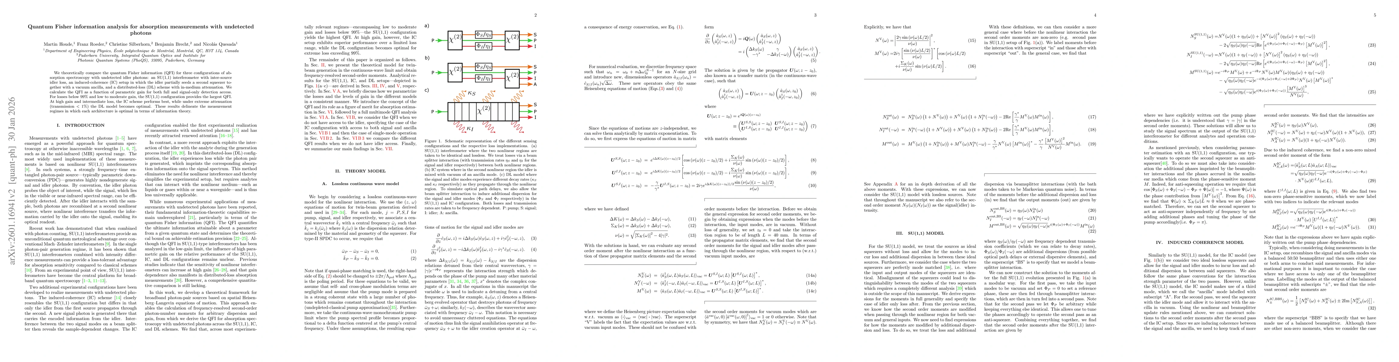 Thumbnail for Quantum Fisher information analysis for absorption measurements with undetected photons
