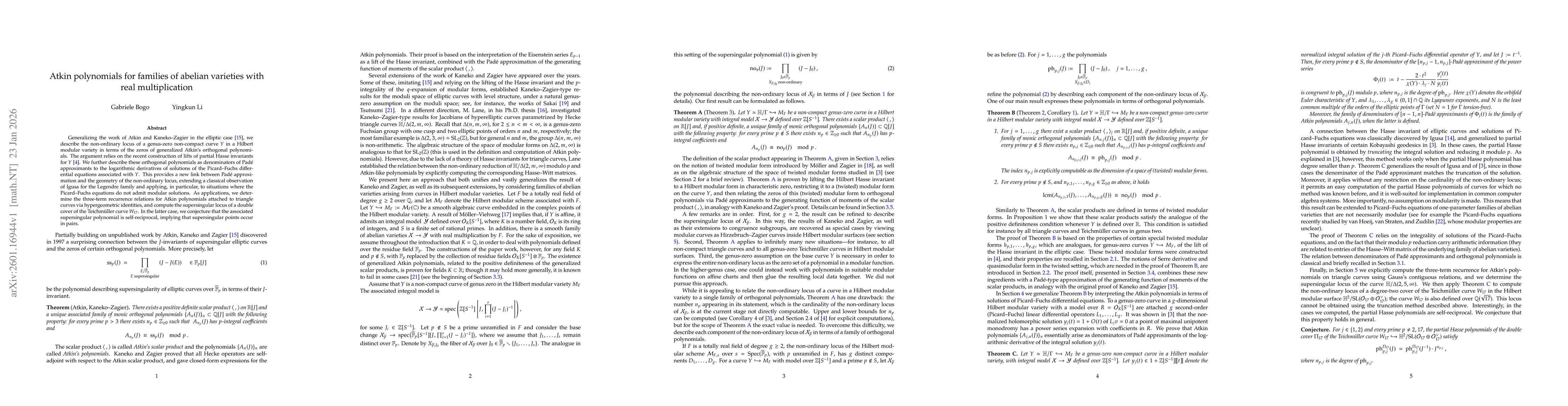 Thumbnail for Atkin polynomials for families of abelian varieties with real multiplication