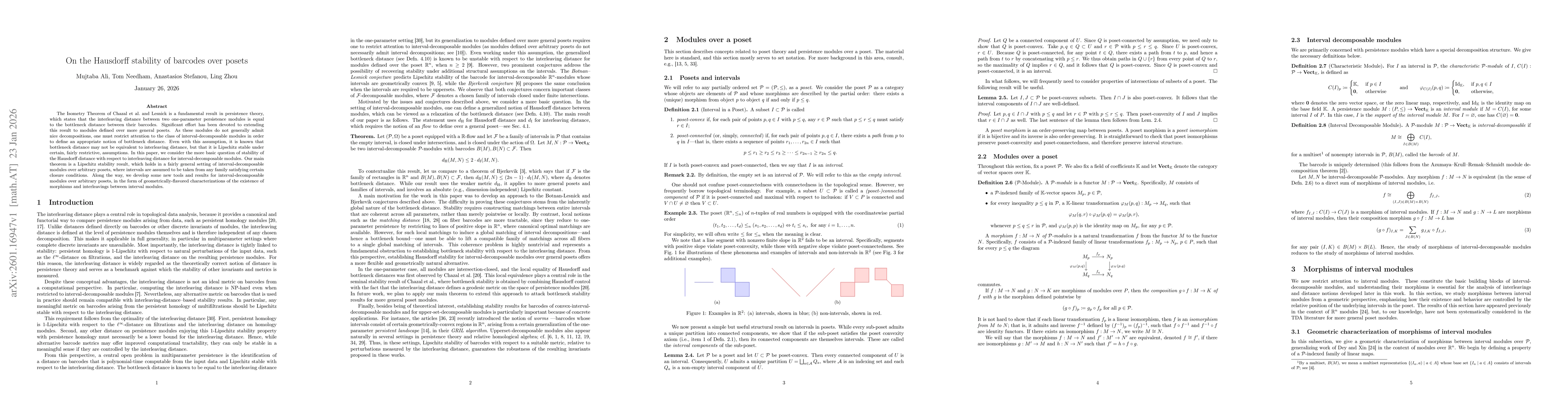 Thumbnail for On the Hausdorff stability of barcodes over posets