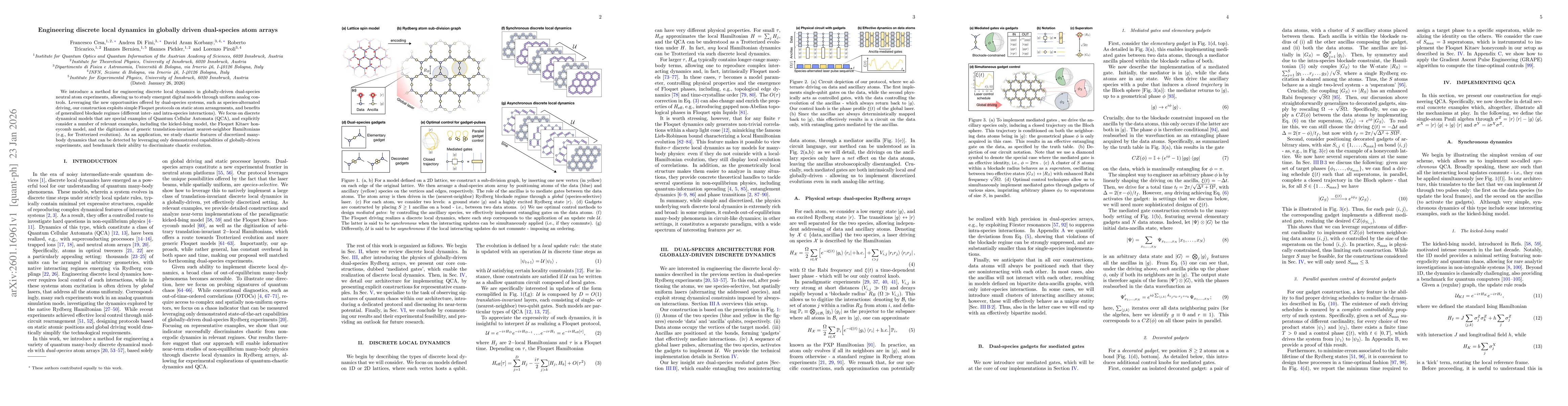Thumbnail for Engineering discrete local dynamics in globally driven dual-species atom arrays