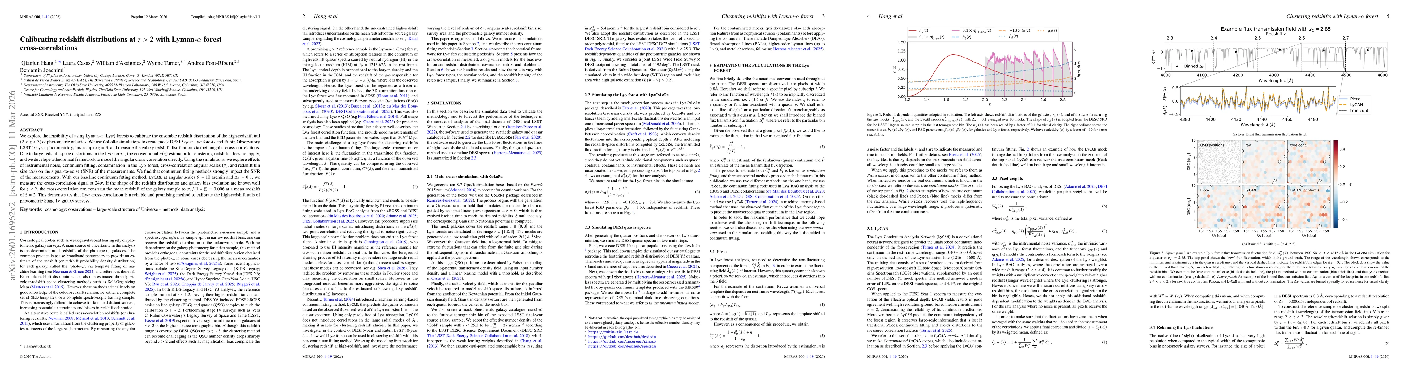 Thumbnail for Calibrating redshift distributions at $z>2$ with Lyman-$α$ forest cross-correlations