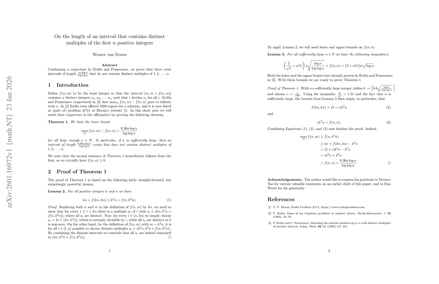 Thumbnail for On the length of an interval that contains distinct multiples of the first $n$ positive integers