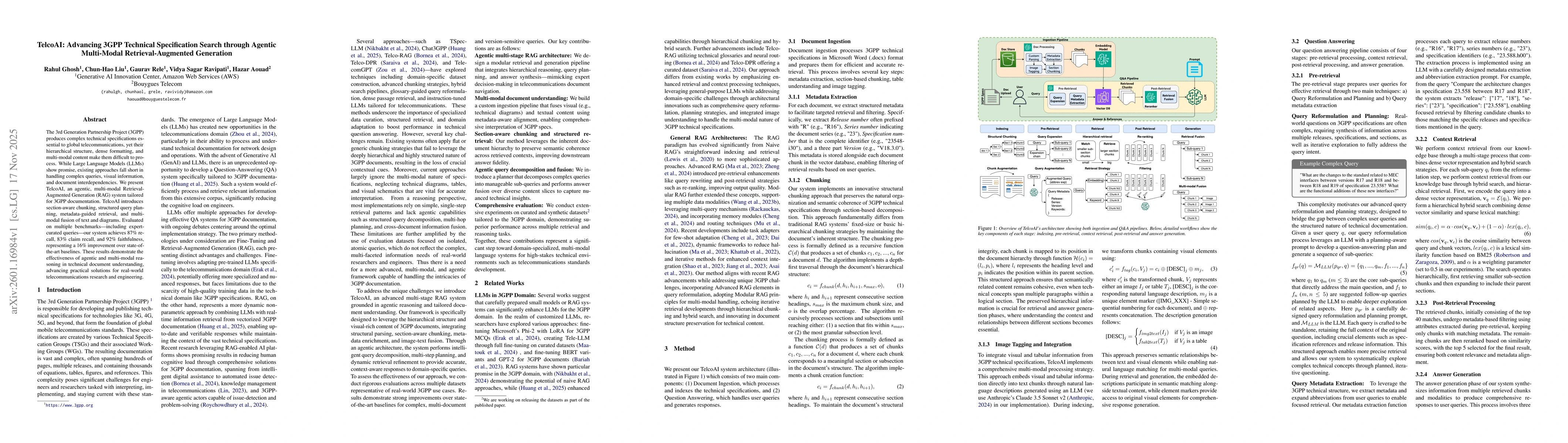 Thumbnail for TelcoAI: Advancing 3GPP Technical Specification Search through Agentic Multi-Modal Retrieval-Augmented Generation