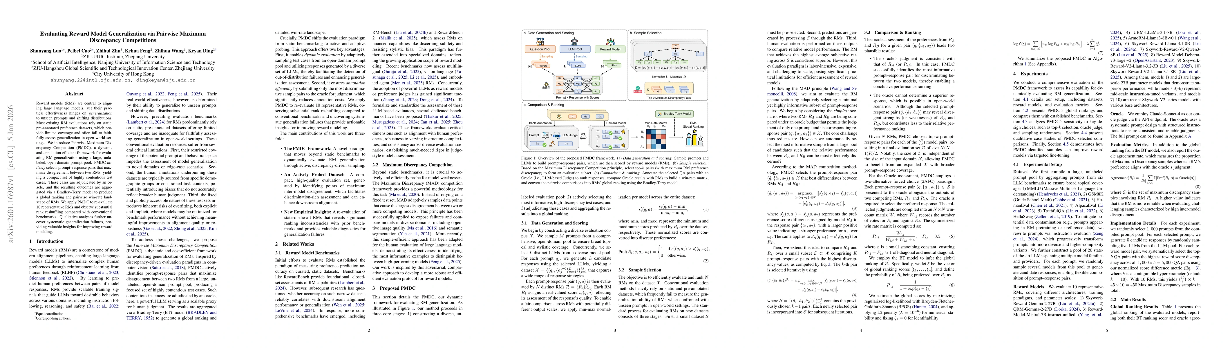 Thumbnail for Evaluating Reward Model Generalization via Pairwise Maximum Discrepancy Competitions