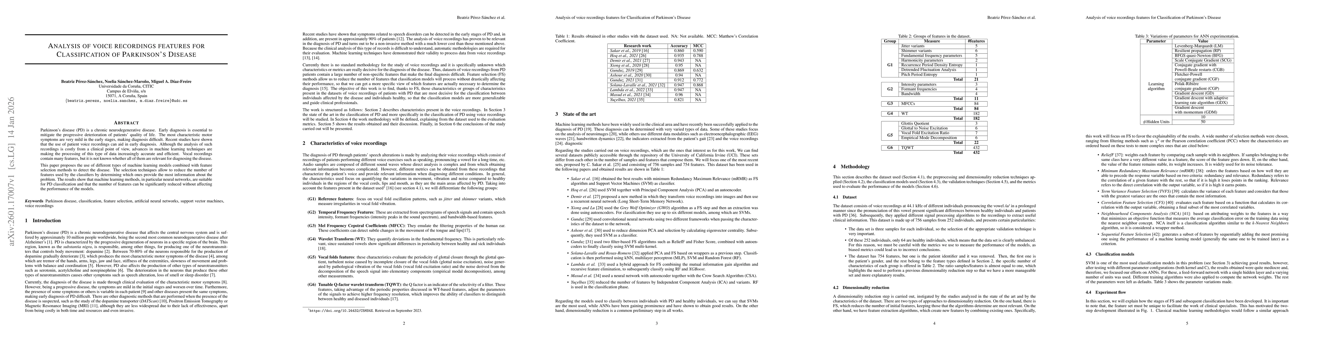 Thumbnail for Analysis of voice recordings features for Classification of Parkinson's Disease