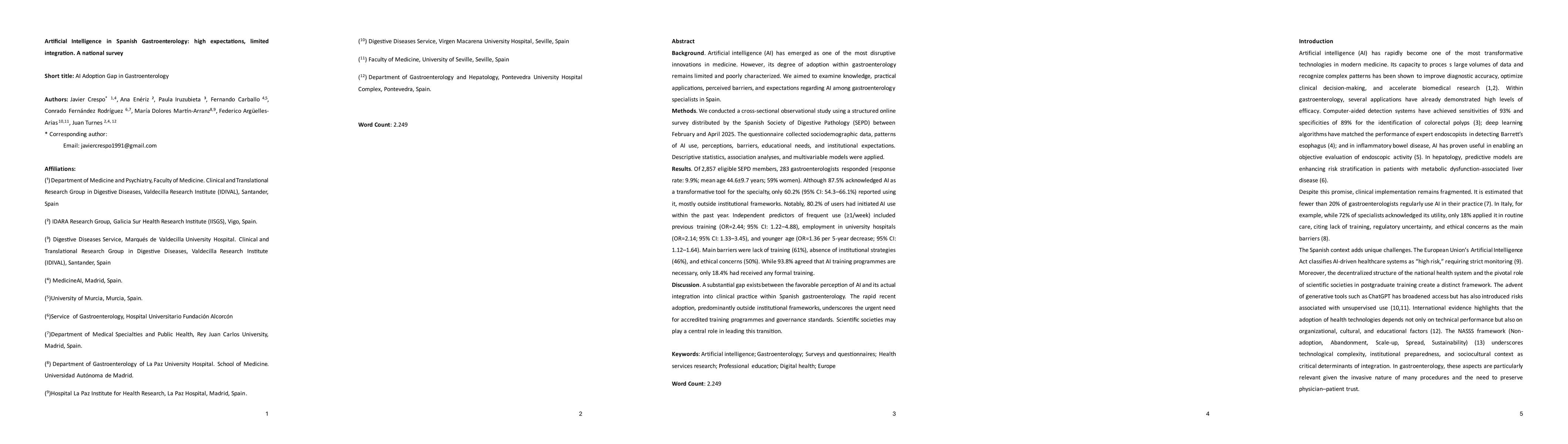 Thumbnail for Artificial Intelligence in Spanish Gastroenterology: high expectations, limited integration. A national survey