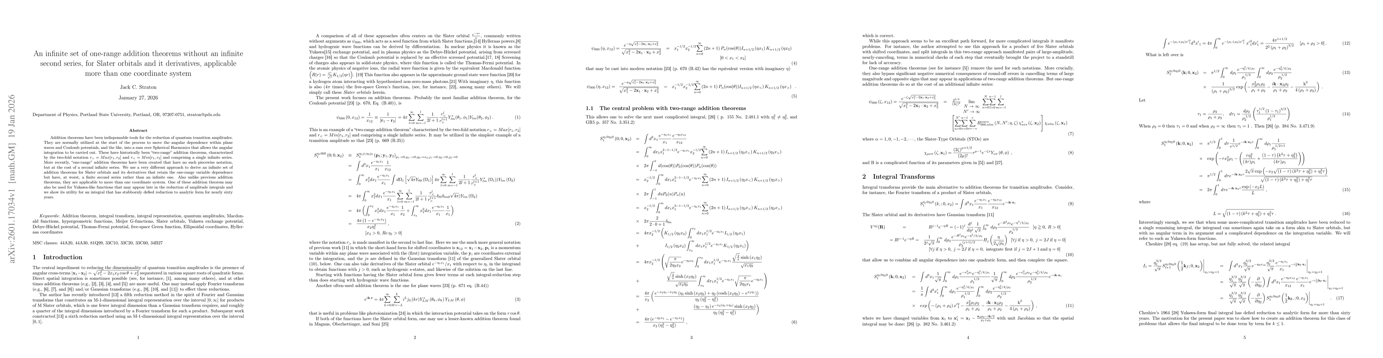 Thumbnail for An infinite set of one-range addition theorems without an infinite second series, for Slater orbitals and it derivatives, applicable more than one coordinate system