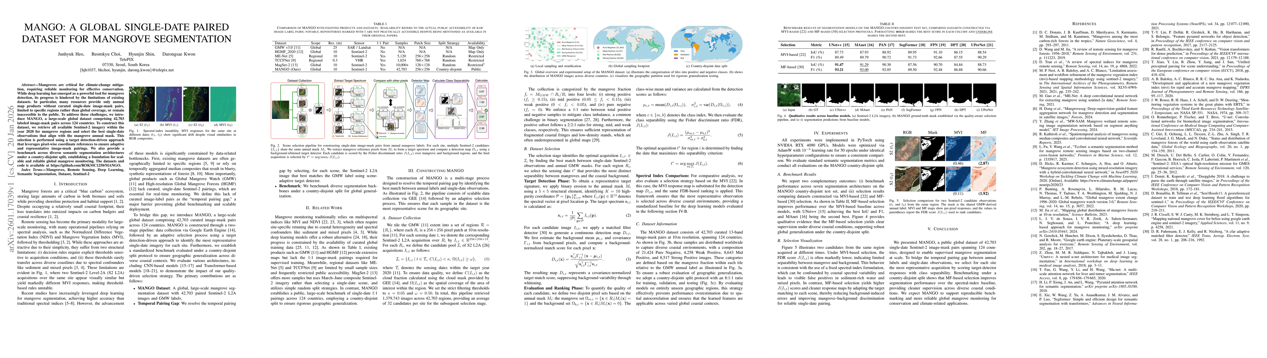 Thumbnail for MANGO: A Global Single-Date Paired Dataset for Mangrove Segmentation