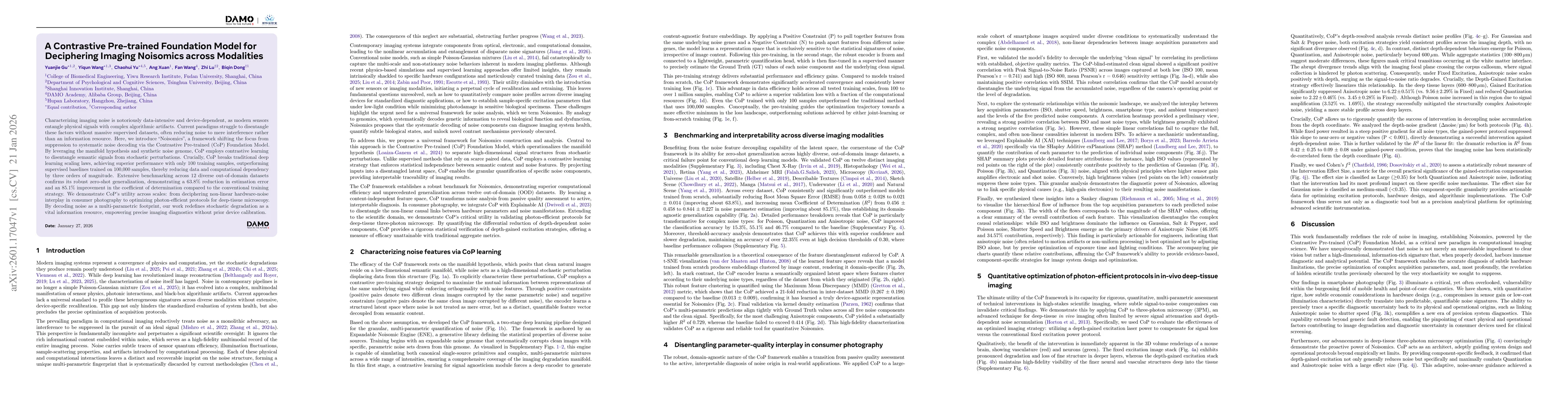 Thumbnail for A Contrastive Pre-trained Foundation Model for Deciphering Imaging Noisomics across Modalities