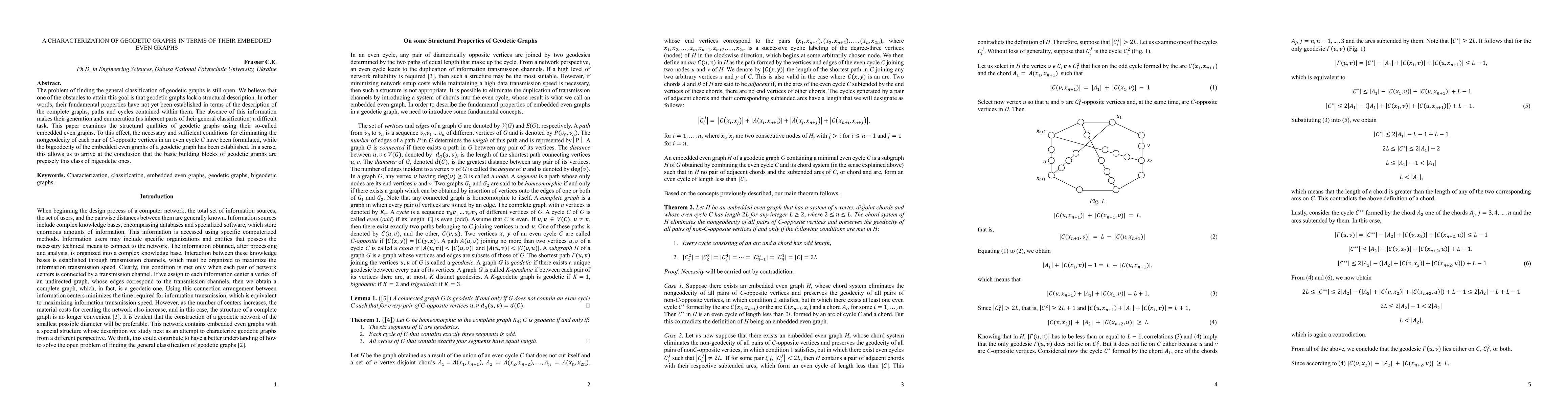 Thumbnail for A Characterization of Geodetic Graphs in Terms of their Embedded Even Graphs