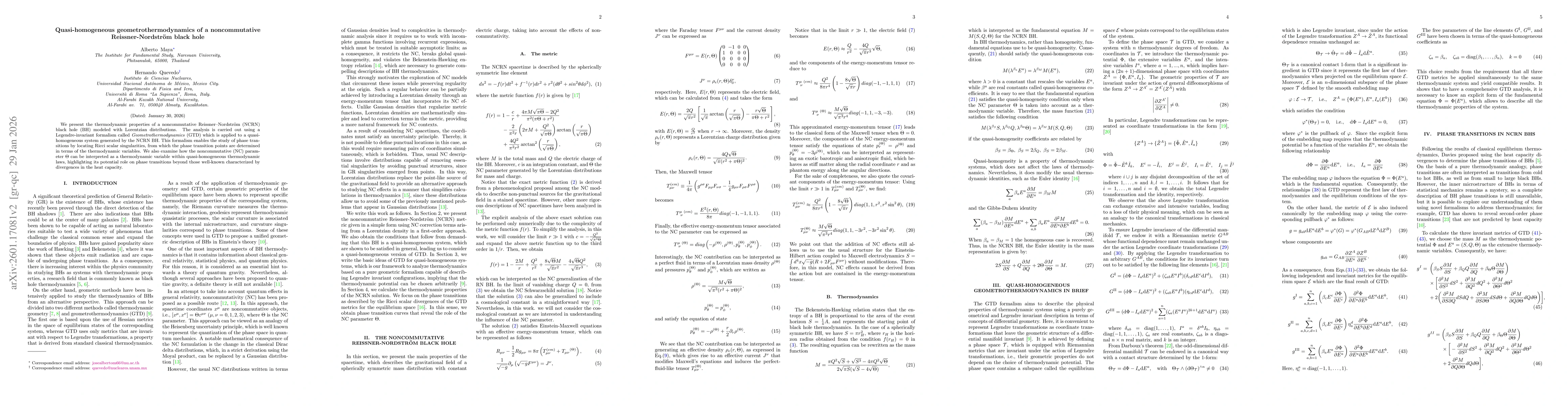 Thumbnail for Quasi-homogeneous geometrothermodynamics of a noncommutative Reissner-Nordstrom black hole