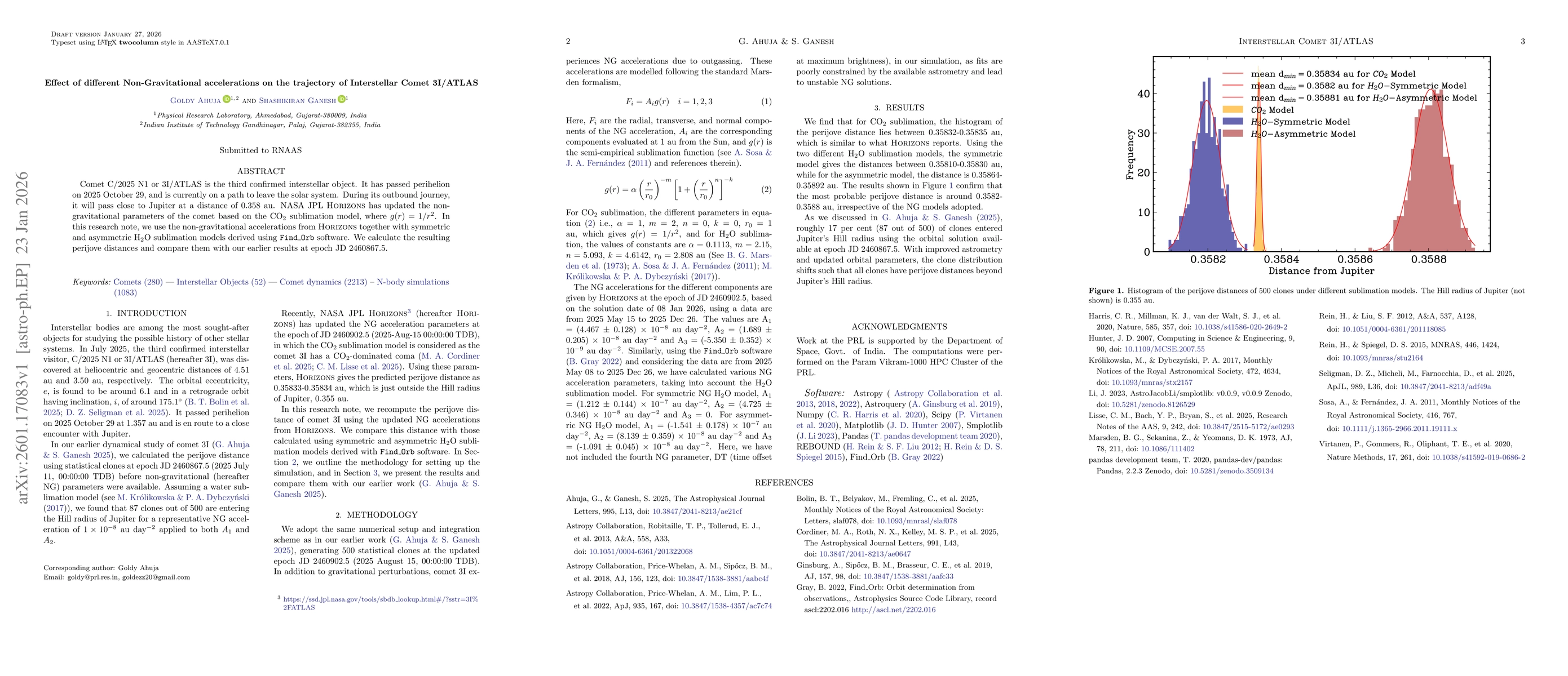 Thumbnail for Effect of different Non-Gravitational accelerations on the trajectory of Interstellar Comet 3I/ATLAS