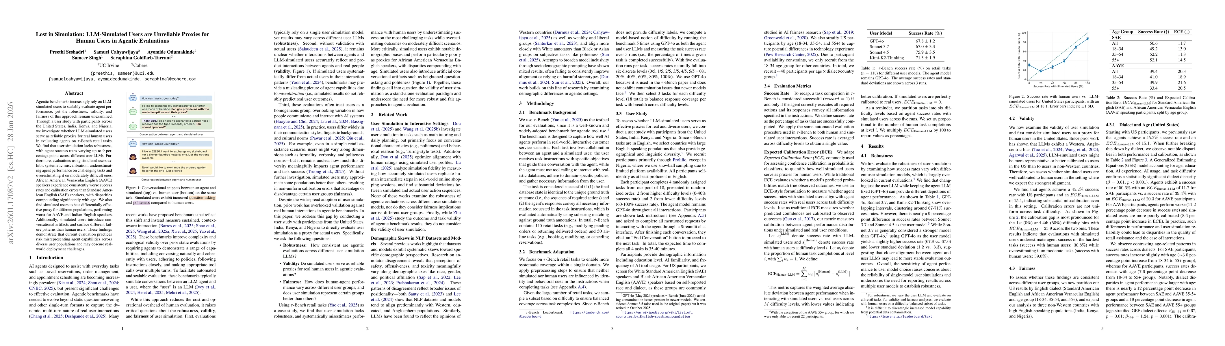 Thumbnail for Lost in Simulation: LLM-Simulated Users are Unreliable Proxies for Human Users in Agentic Evaluations