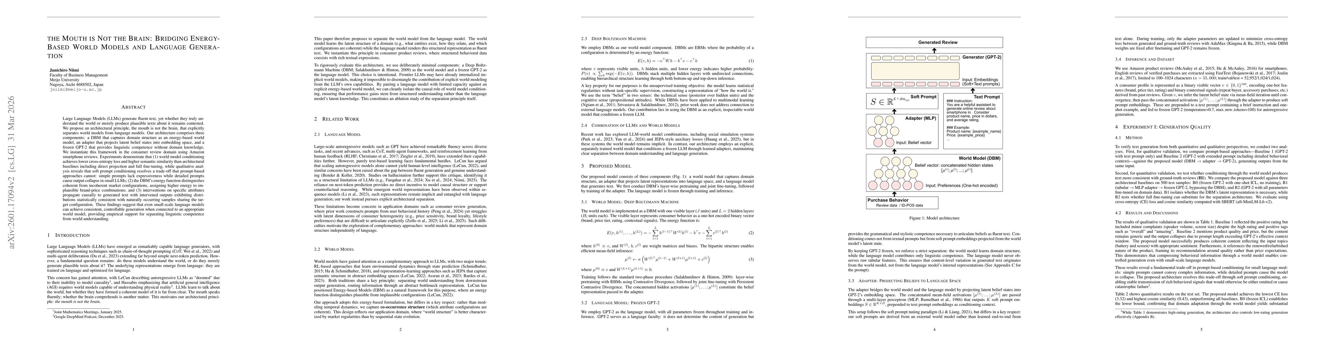 Thumbnail for Boltzmann-GPT: Bridging Energy-Based World Models and Language Generation
