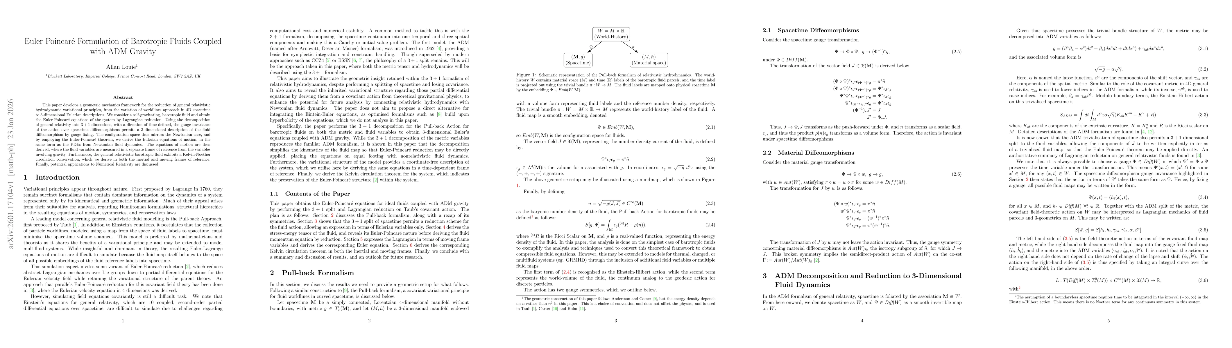Thumbnail for Euler-Poincaré Formulation of Barotropic Fluids Coupled with ADM Gravity