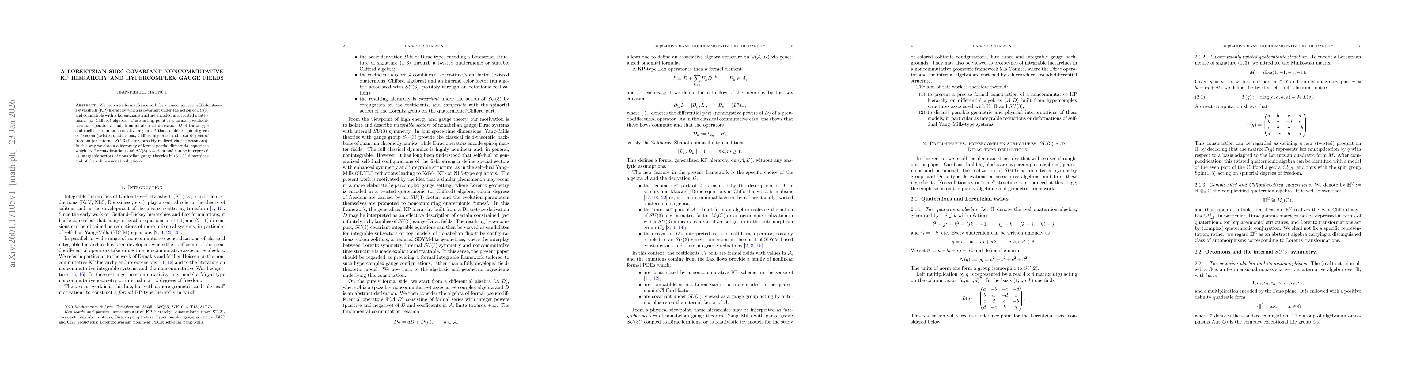 Thumbnail for A Lorentzian SU(3)-covariant noncommutative KP hierarchy and hypercomplex gauge fields