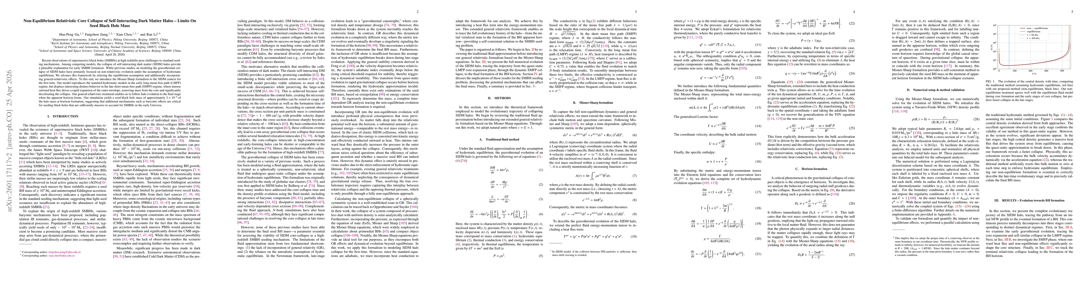 Thumbnail for Non-Equilibrium Relativistic Core Collapse of Self-Interacting Dark Matter Halos -- Limits On Seed Black Hole Mass