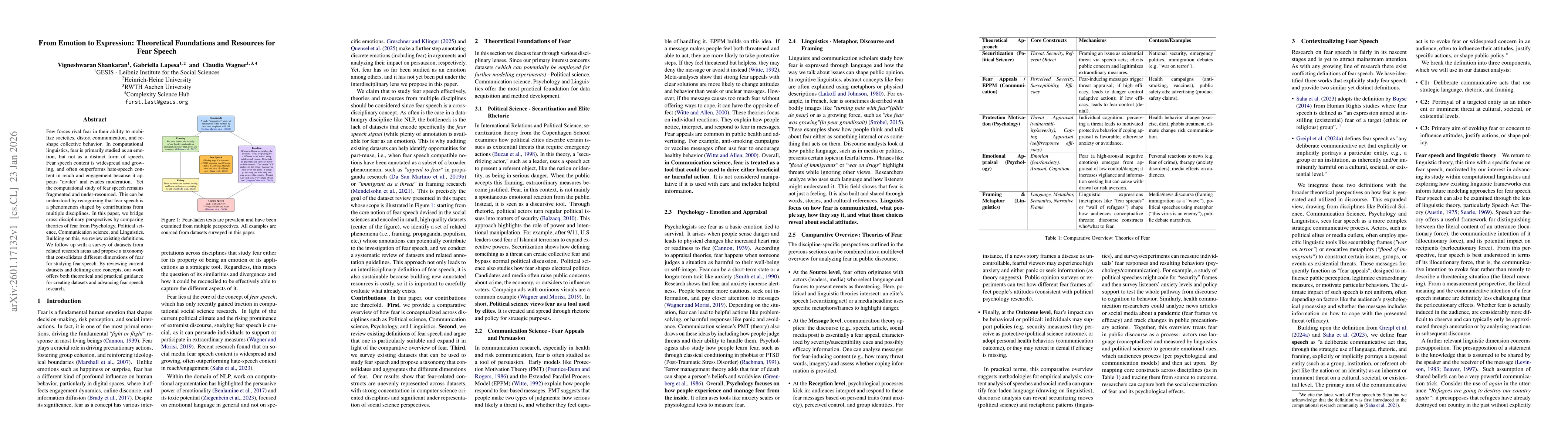 Thumbnail for From Emotion to Expression: Theoretical Foundations and Resources for Fear Speech