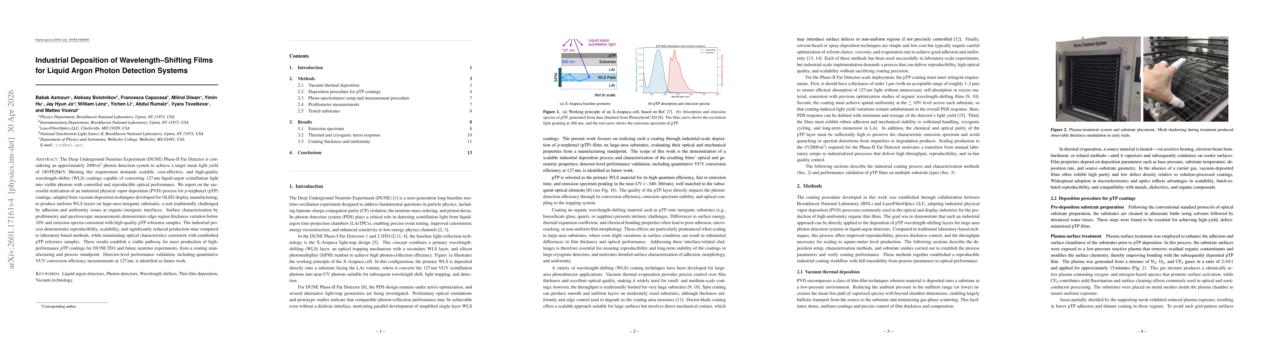 Thumbnail for Industrial Deposition of Wavelength-Shifting Films for Liquid Argon Photon Detection Systems