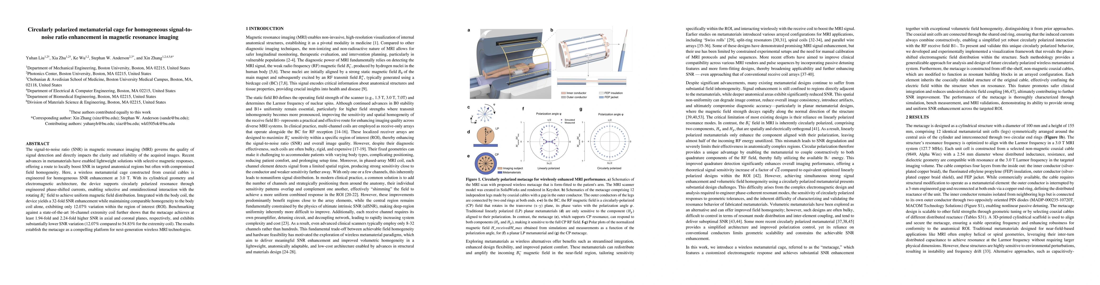 Thumbnail for Circularly polarized metamaterial cage for homogeneous signal-to-noise ratio enhancement in magnetic resonance imaging