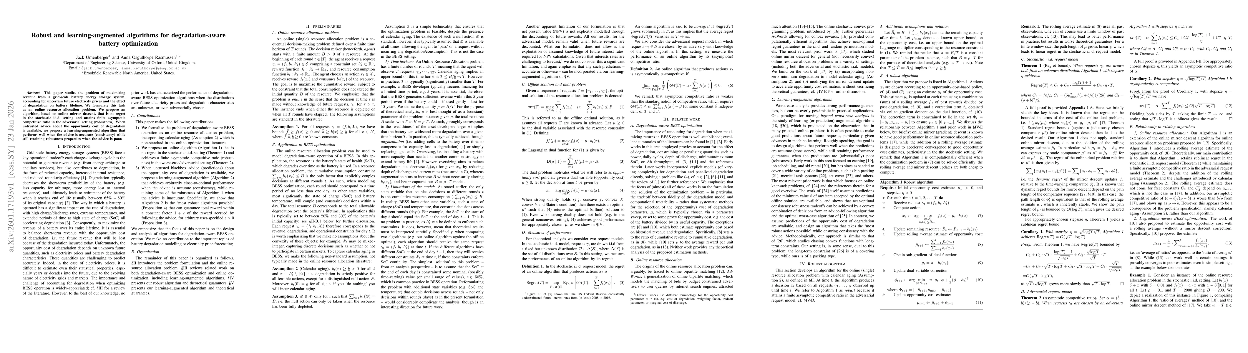 Thumbnail for Robust and learning-augmented algorithms for degradation-aware battery optimization