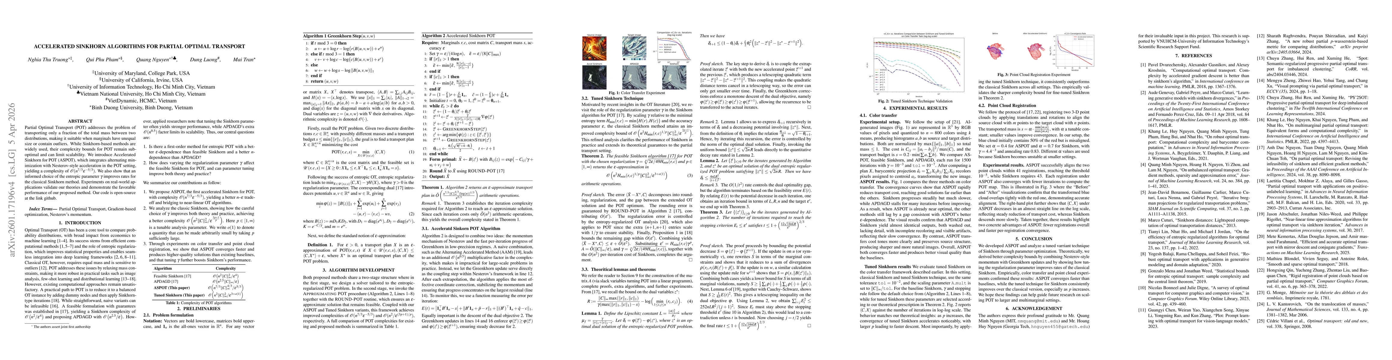 Thumbnail for Accelerated Sinkhorn Algorithms for Partial Optimal Transport
