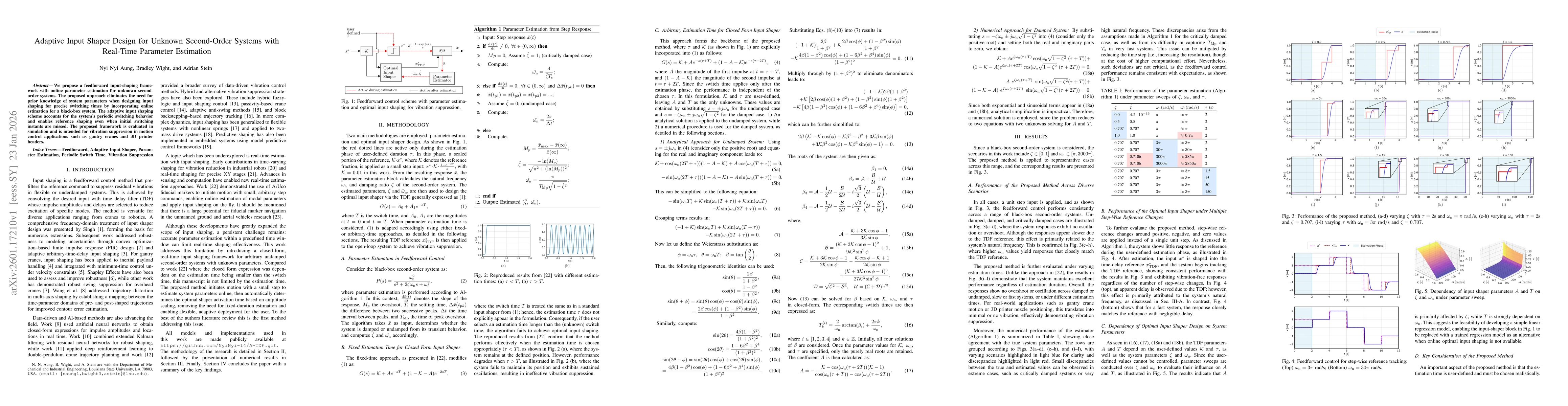 Thumbnail for Adaptive Input Shaper Design for Unknown Second-Order Systems with Real-Time Parameter Estimation
