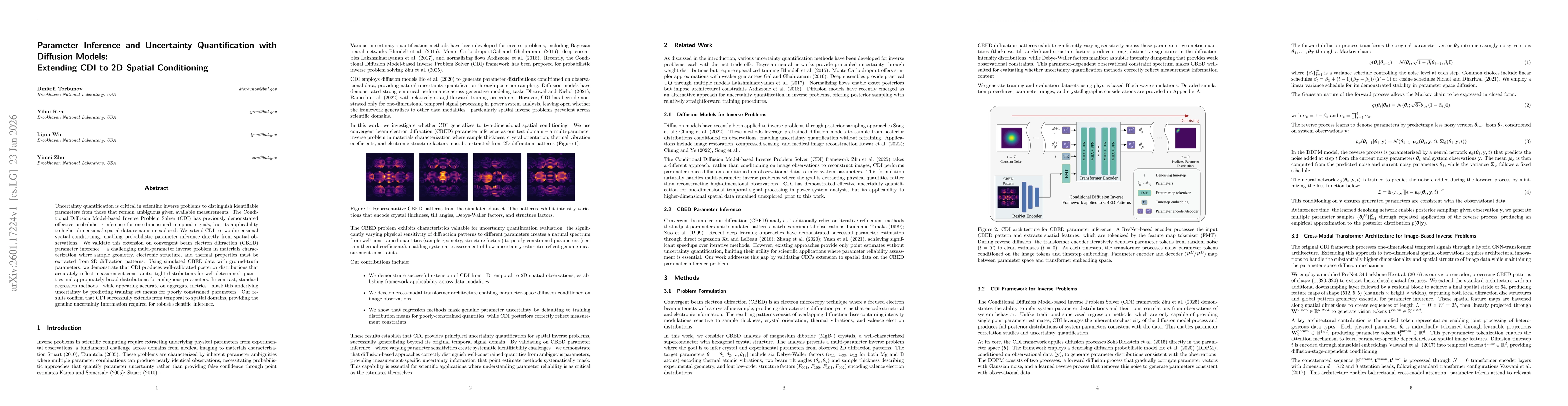 Thumbnail for Parameter Inference and Uncertainty Quantification with Diffusion Models: Extending CDI to 2D Spatial Conditioning