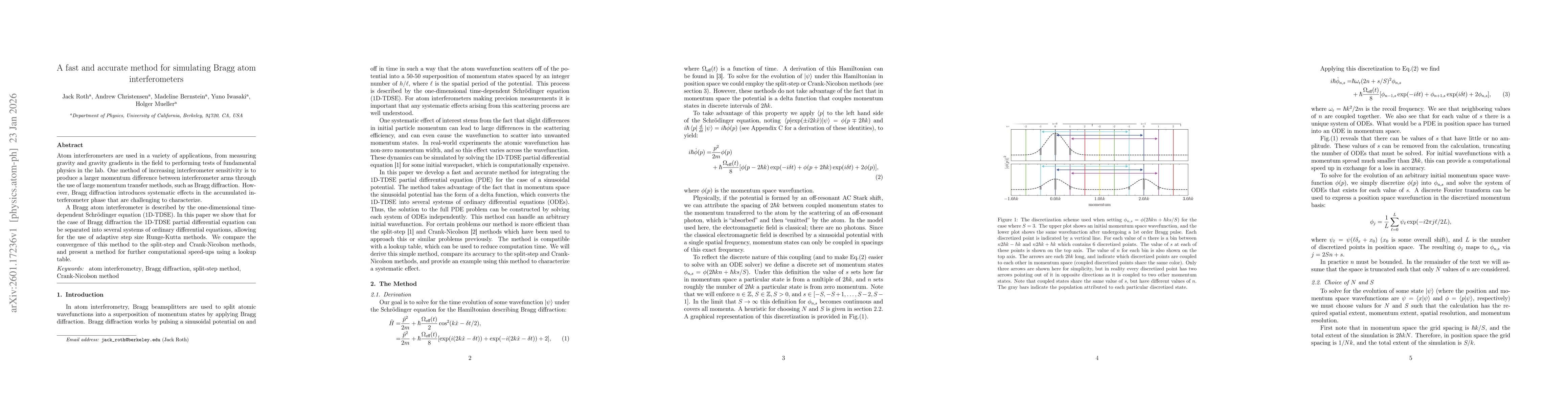 Thumbnail for A fast and accurate method for simulating Bragg atom interferometers