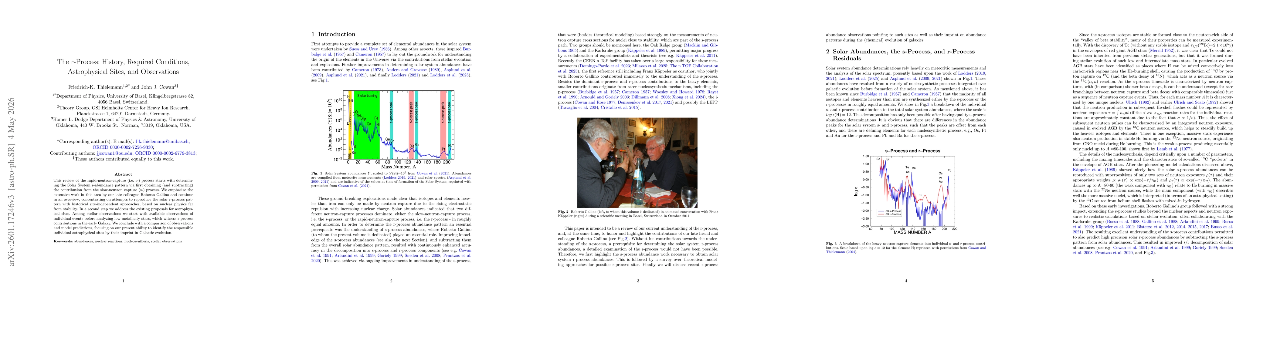 Thumbnail for The r-Process: History, Required Conditions, Astrophysical Sites, and Observations