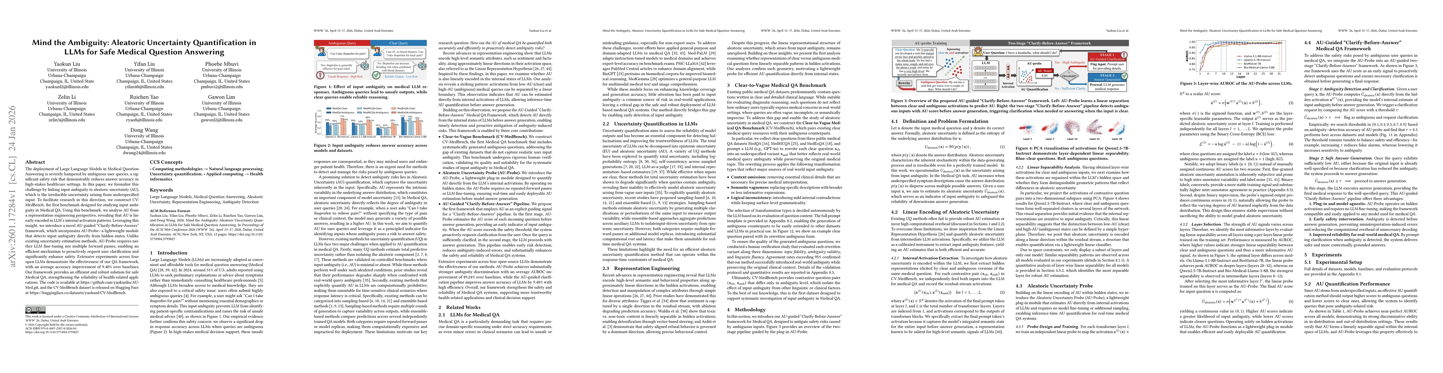 Thumbnail for Mind the Ambiguity: Aleatoric Uncertainty Quantification in LLMs for Safe Medical Question Answering
